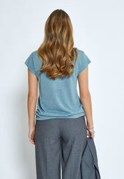 Minus MSCarlina Knit T-Shirt T-Shirt 1043MET Citadel Blue Metal.