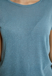 Minus MSCarlina Knit T-Shirt T-Shirt 1043MET Citadel Blue Metal.