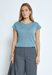 Minus MSCarlina Knit T-Shirt T-Shirt 1043MET Citadel Blue Metal.