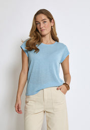 Minus MSCarlina Knit T-Shirt T-Shirt 1048MET Ice Blue Met.