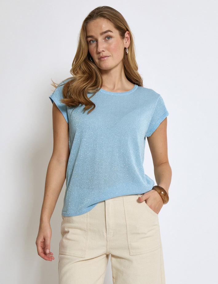 Minus MSCarlina Knit T-Shirt T-Shirt 1048MET Ice Blue Met.