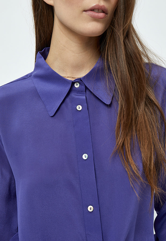 Minus MSCaty Silk Shirt Shirt 518 Dress Blues