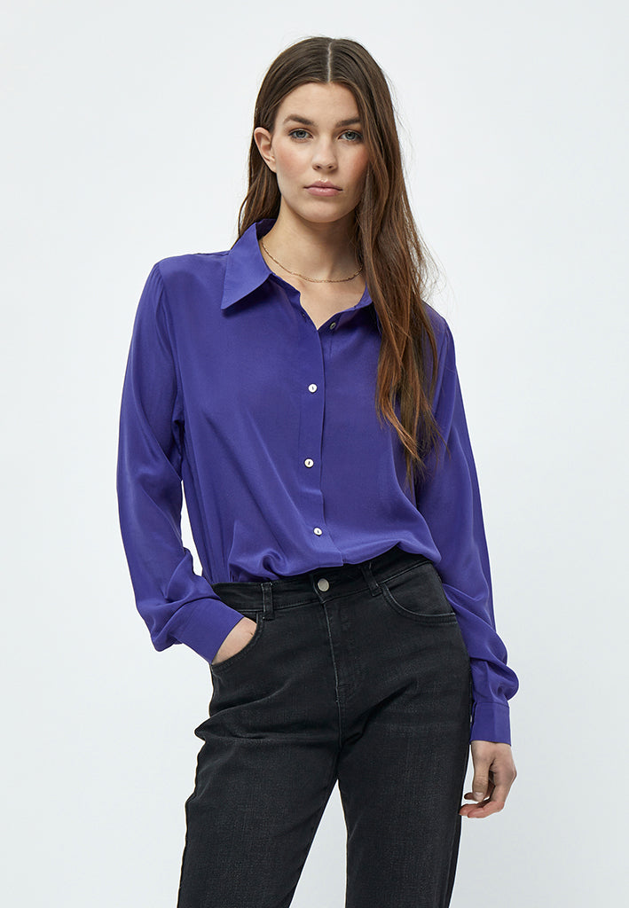 Minus MSCaty Silk Shirt Shirt 518 Dress Blues