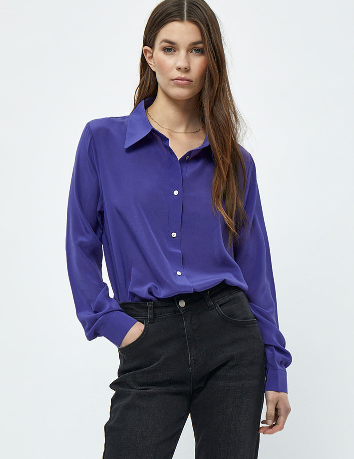 Minus MSCaty Silk Shirt Shirt 518 Dress Blues