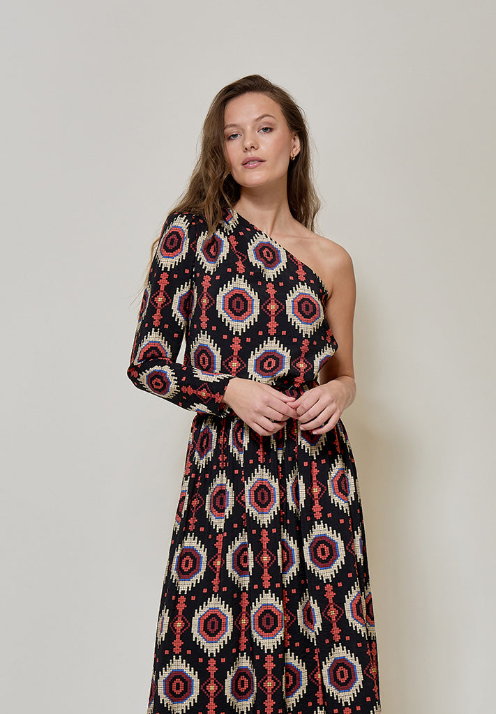 Minus MSCora Blouse Blouse 5061P Madder Brown Print