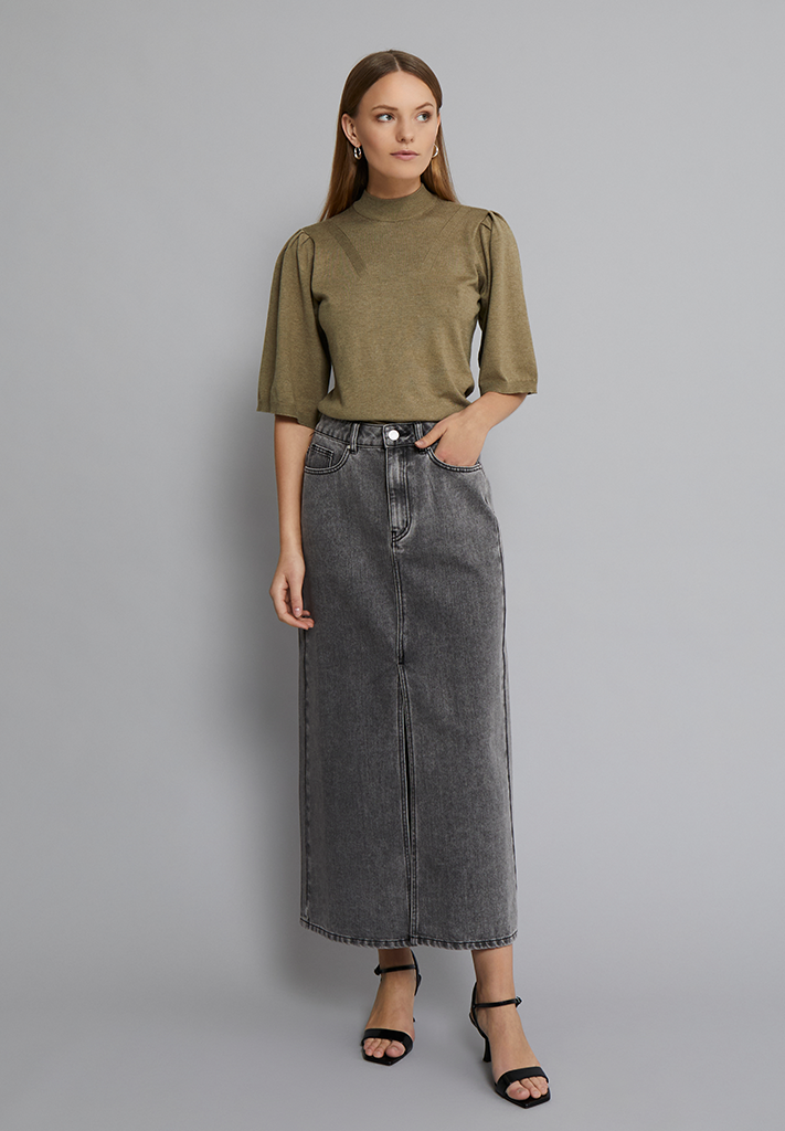 Minus MSDina Nova Midi Skirt Skirt 9300 LIGHT GREY WASH