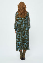 Minus MSEria Smock Long Dress Dress 3797P Ivy Green Print