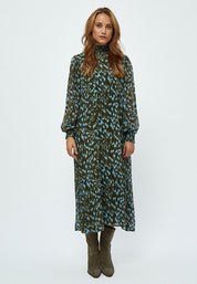 Minus MSEria Smock Long Dress Dress 3797P Ivy Green Print