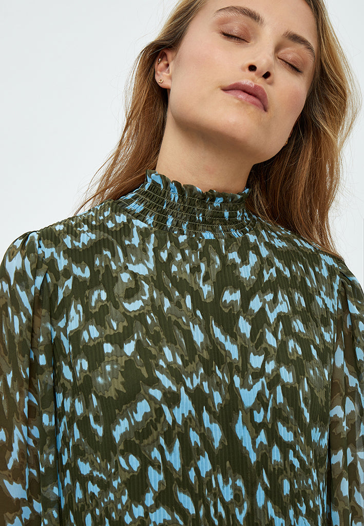 Minus MSEria Smock Long Dress Dress 3797P Ivy Green Print