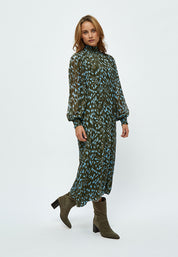 Minus MSEria Smock Long Dress Dress 3797P Ivy Green Print