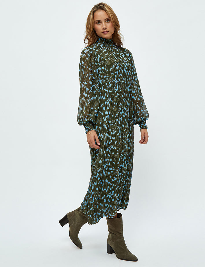Minus MSEria Smock Long Dress Dress 3797P Ivy Green Print