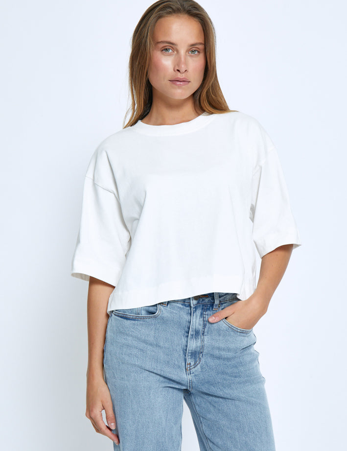 Minus MSGamma Cropped GOTS T-shirt T-Shirt 235 Cloud Dancer