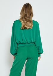 Minus MSGasia Wrap Blouse Top 3384 Golf Green