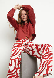 Minus MSJassie HW Pants Pant 6990P Barn Red Print
