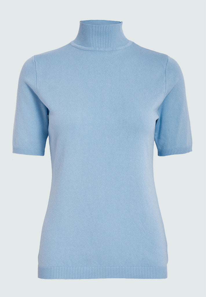 Minus MSLima Roll Neck Knit T-Shirt 1048 Ice Blue