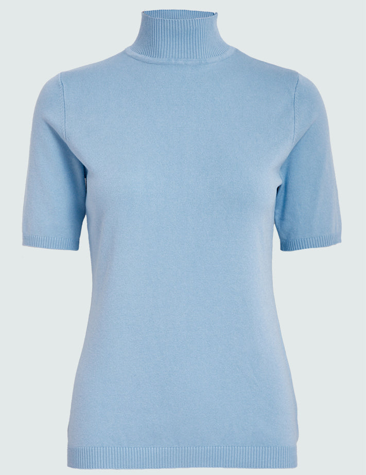 Minus MSLima Roll Neck Knit T-Shirt 1048 Ice Blue