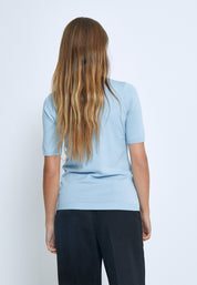 Minus MSLima Roll Neck Knit T-Shirt 1048 Ice Blue
