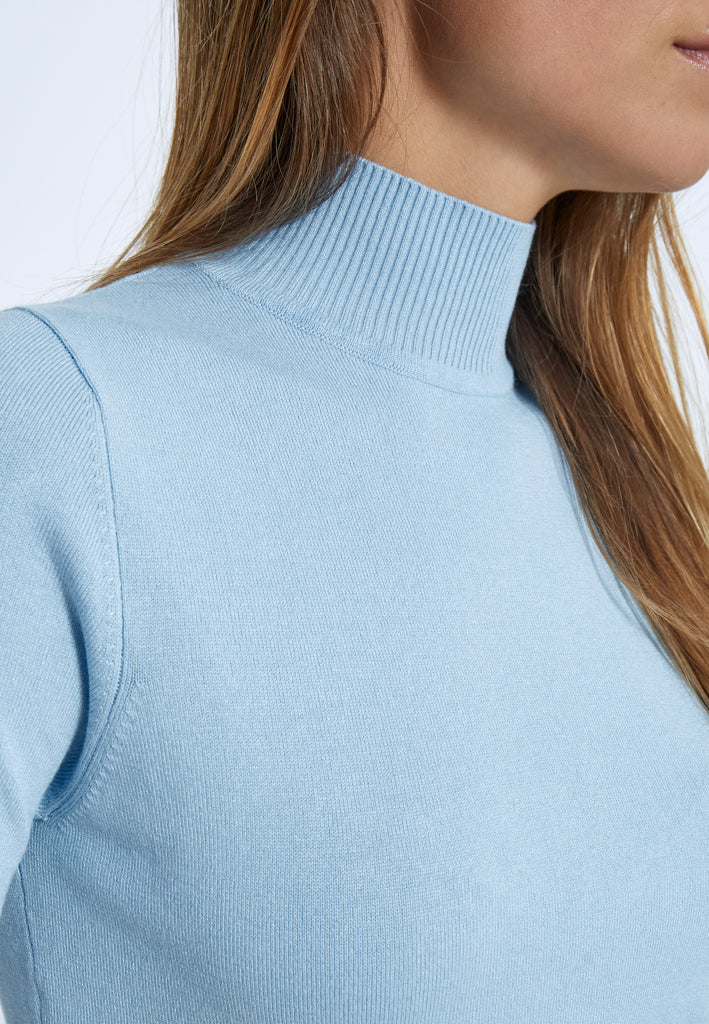 Minus MSLima Roll Neck Knit T-Shirt 1048 Ice Blue