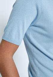 Minus MSLima Roll Neck Knit T-Shirt 1048 Ice Blue