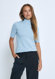 Minus MSLima Roll Neck Knit T-Shirt 1048 Ice Blue