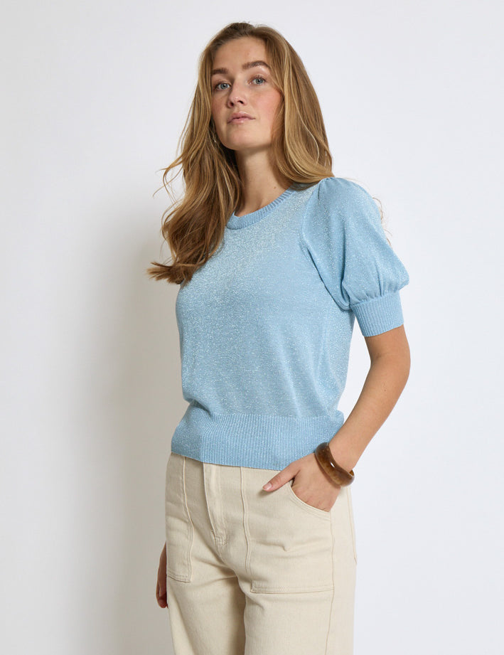 Minus MSLiva Metallic Pullover T-Shirt 1048MET Ice Blue Met.