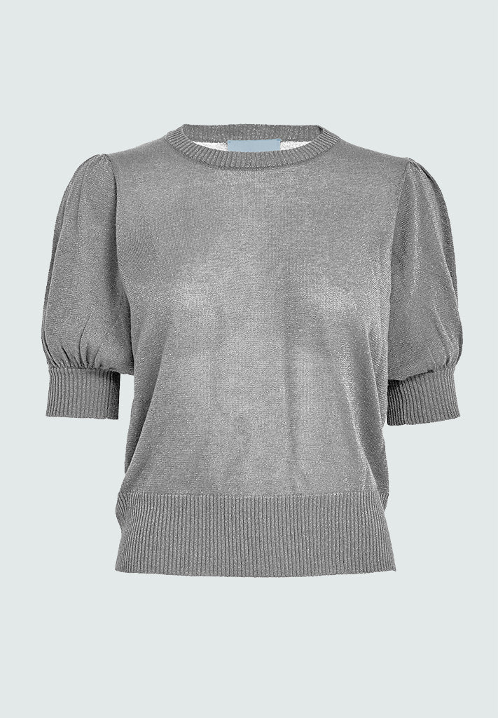 Minus MSLiva Metallic Pullover T-Shirt 112MET Light Grey Metal.