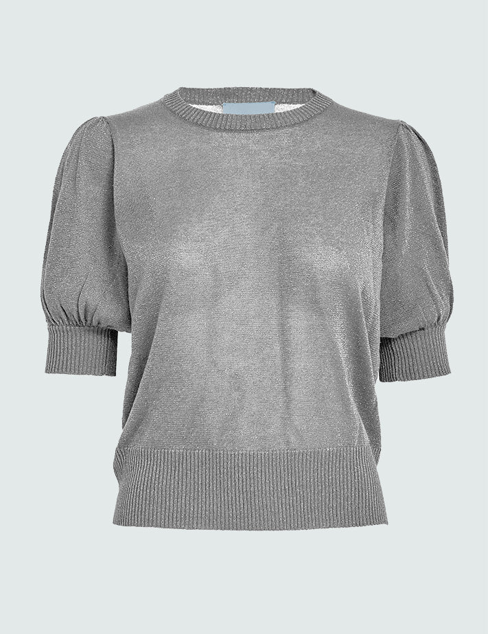 Minus MSLiva Metallic Pullover T-Shirt 112MET Light Grey Metal.