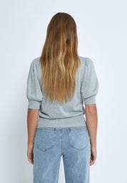 Minus MSLiva Metallic Pullover T-Shirt 112MET Light Grey Metal.