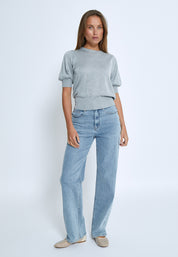Minus MSLiva Metallic Pullover T-Shirt 112MET Light Grey Metal.