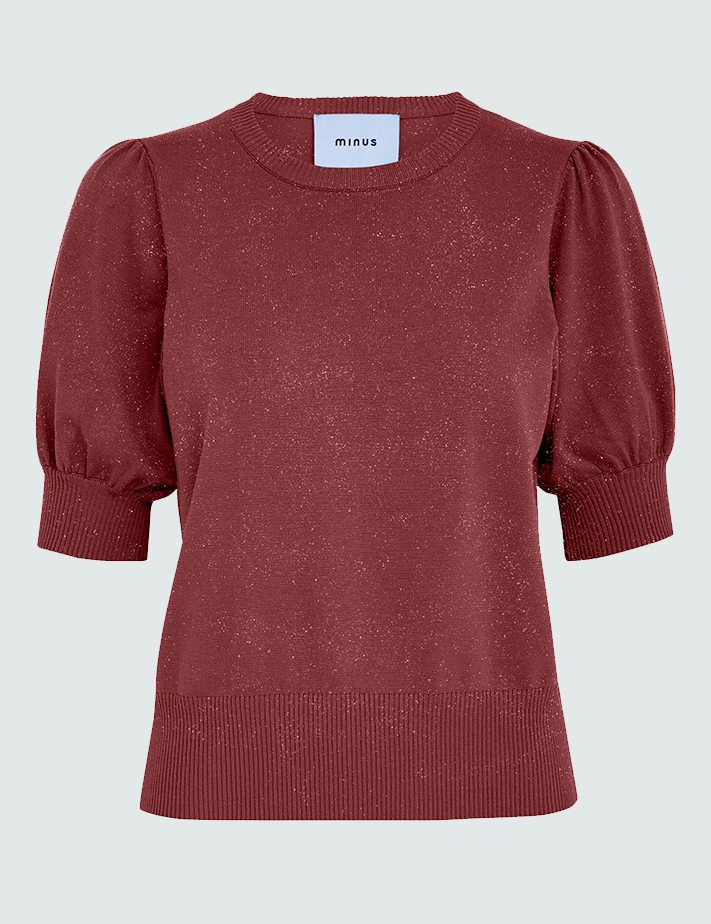 Minus MSLiva Metallic Pullover T-Shirt 6990MET Barn Red Met.