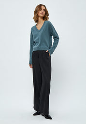 Minus MSMajsa V- Neck Knit Pullover Pullover 1043 Citadel Blue