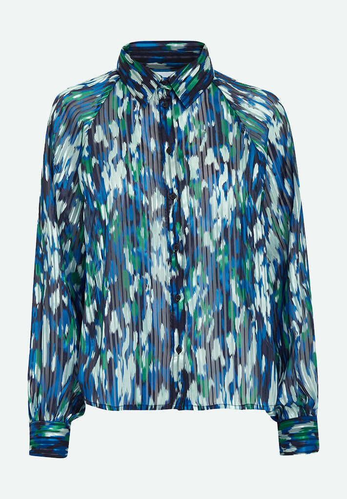 Minus MSMarja Shirt Shirt 579P Blue Depths Print