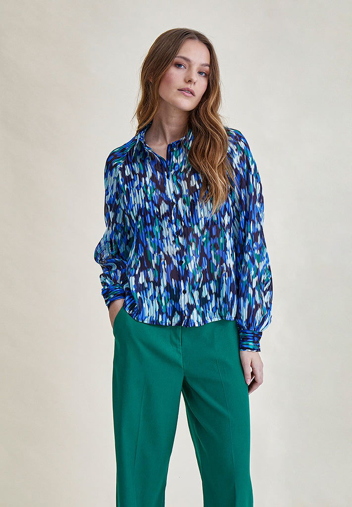 Minus MSMarja Shirt Shirt 579P Blue Depths Print