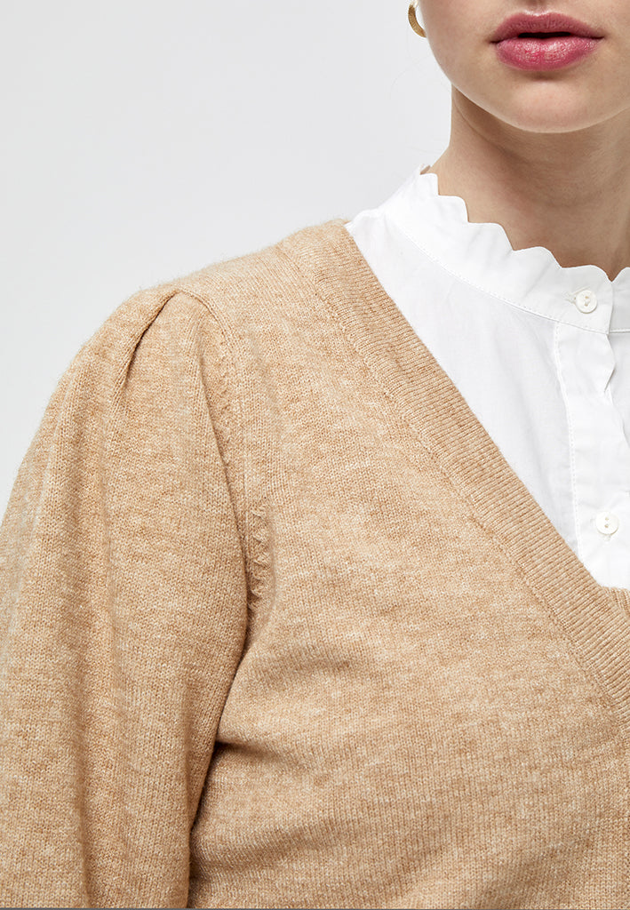 Minus MSMary knit cardigan Cardigans 733M Light Leather Brown Melange
