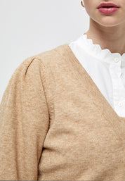 Minus MSMary knit cardigan Cardigans 733M Light Leather Brown Melange