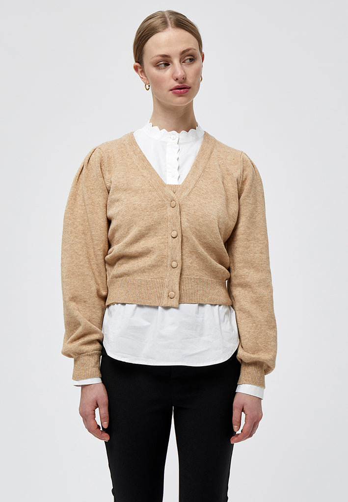 Minus MSMary knit cardigan Cardigans 733M Light Leather Brown Melange