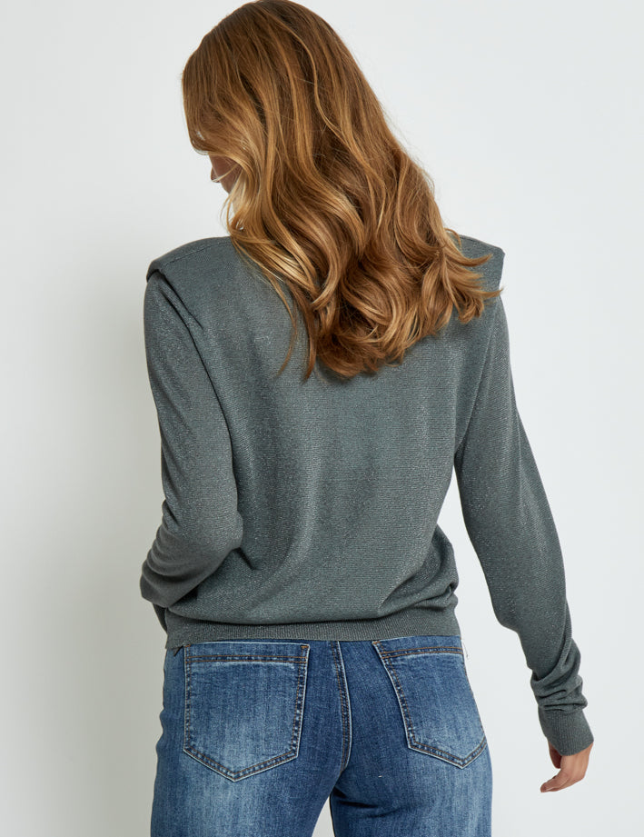 Minus MSMekira Knit Pullover Pullover 148MET Gunmetal Metallic