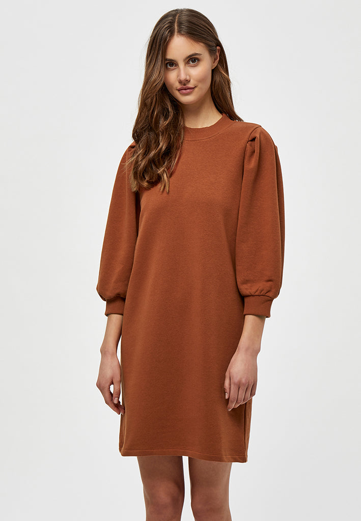 Minus MSMika Puff Sweat Dress Dress 0155 Dark Sand