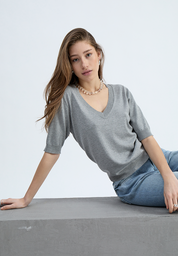 Minus MSMilla Knit T-Shirt T-Shirt 112M Light Grey Melange