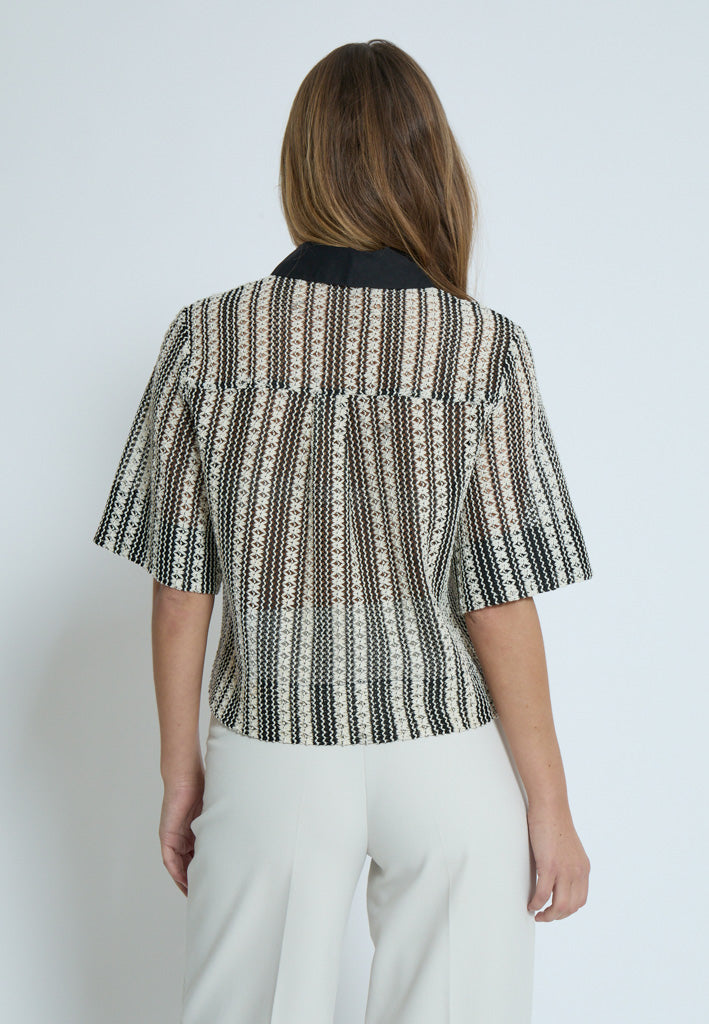 Minus MSNila Shirt Shirt 100S Black Striped