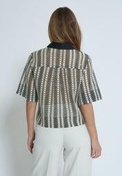Minus MSNila Shirt Shirt 100S Black Striped