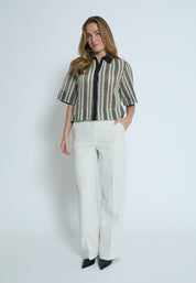 Minus MSNila Shirt Shirt 100S Black Striped