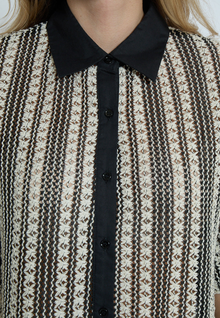 Minus MSNila Shirt Shirt 100S Black Striped