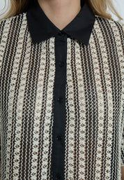 Minus MSNila Shirt Shirt 100S Black Striped