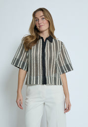 Minus MSNila Shirt Shirt 100S Black Striped