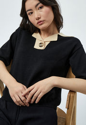 Minus MSPamia Knit Polo T-Shirt T-Shirt 100 Black