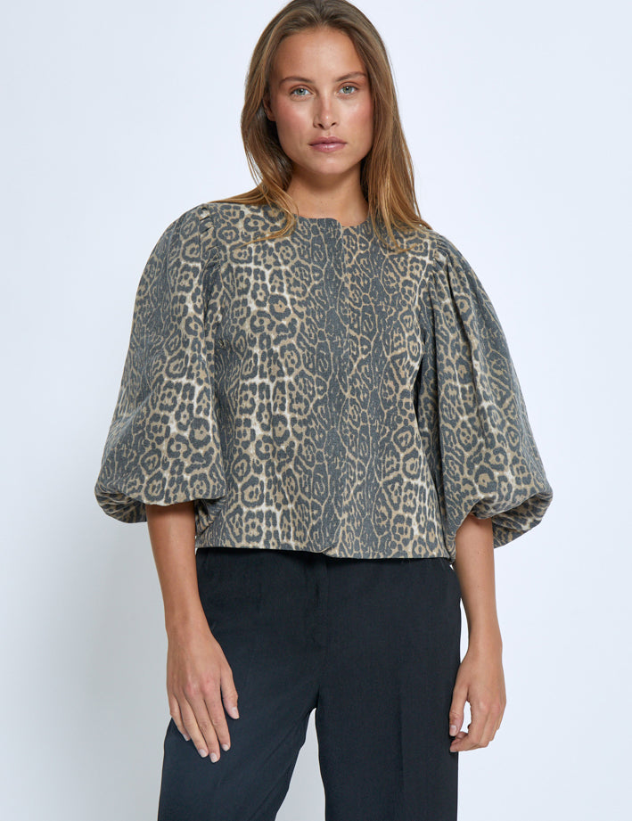Minus MSRana Short Jacket Jacket 9011P Brown Leo Print
