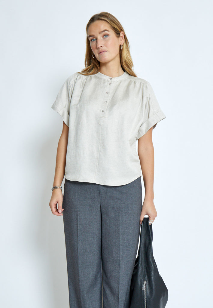 Minus MSSabbi Linen Blouse Blouse 353M Nomad Sand Melange