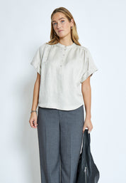 Minus MSSabbi Linen Blouse Blouse 353M Nomad Sand Melange