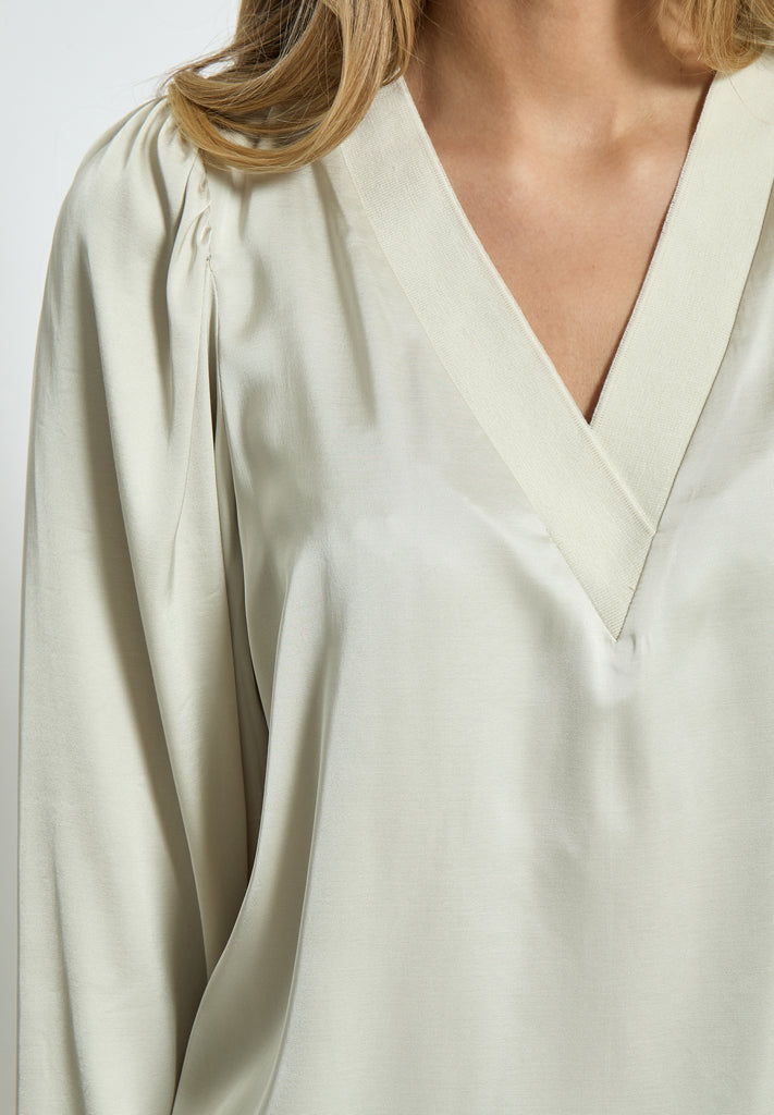 Minus MSSelva V Blouse Blouse 0175 Light Birch